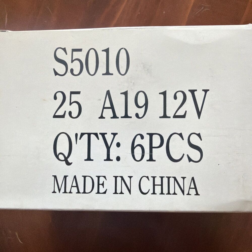 Satco S5010 25A19/F/12V 25W A19 12 Volt Frosted Bulb Medium Base 6 Pack NEW